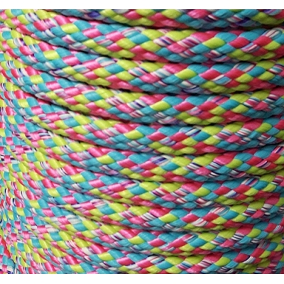 PPM touw 12 turquoise/roze/lime/paars melee